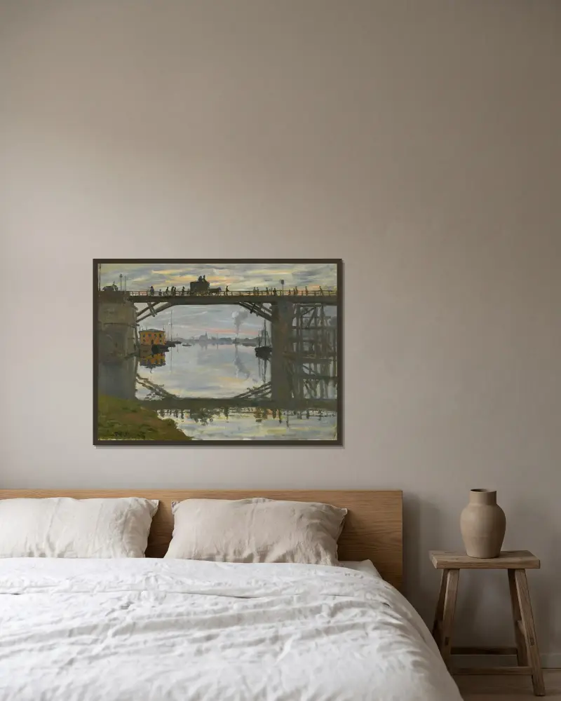 Drewniany most, Claude Monet w ramie na ścianie