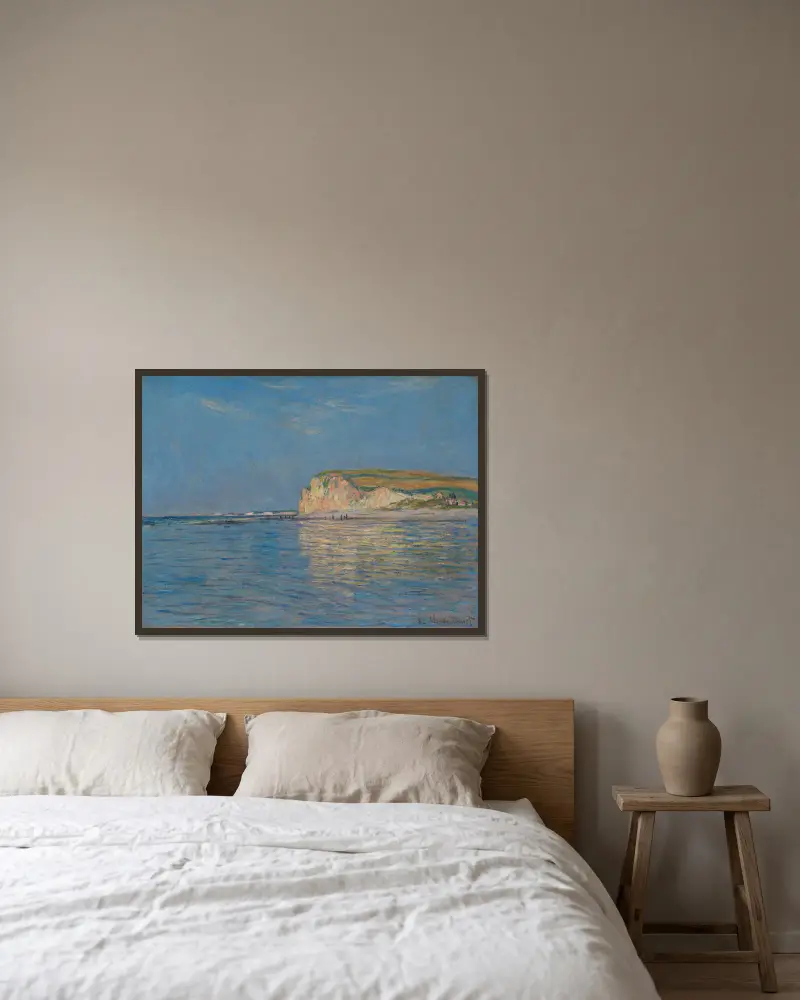 Lågvatten vid Pourville, nära Dieppe av Claude Monet inramad på en vägg