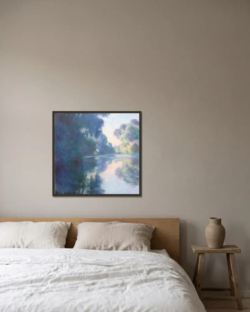 Matinée sur la Seine av Claude Monet inramad på en vägg