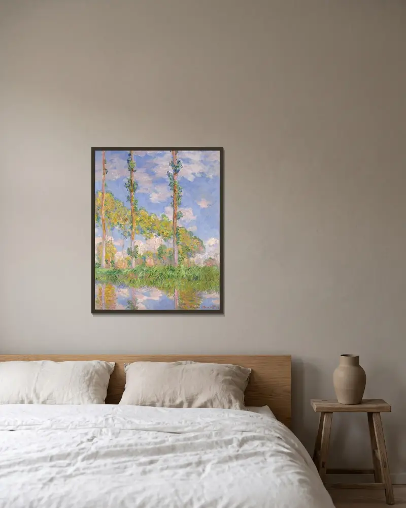 Topole w słońcu, Claude Monet w ramie na ścianie