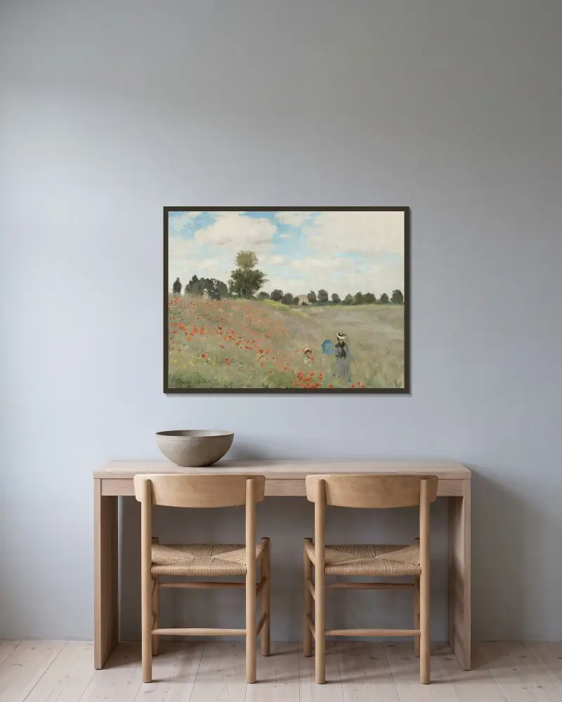 Pole maków, Claude Monet w ramie na ścianie