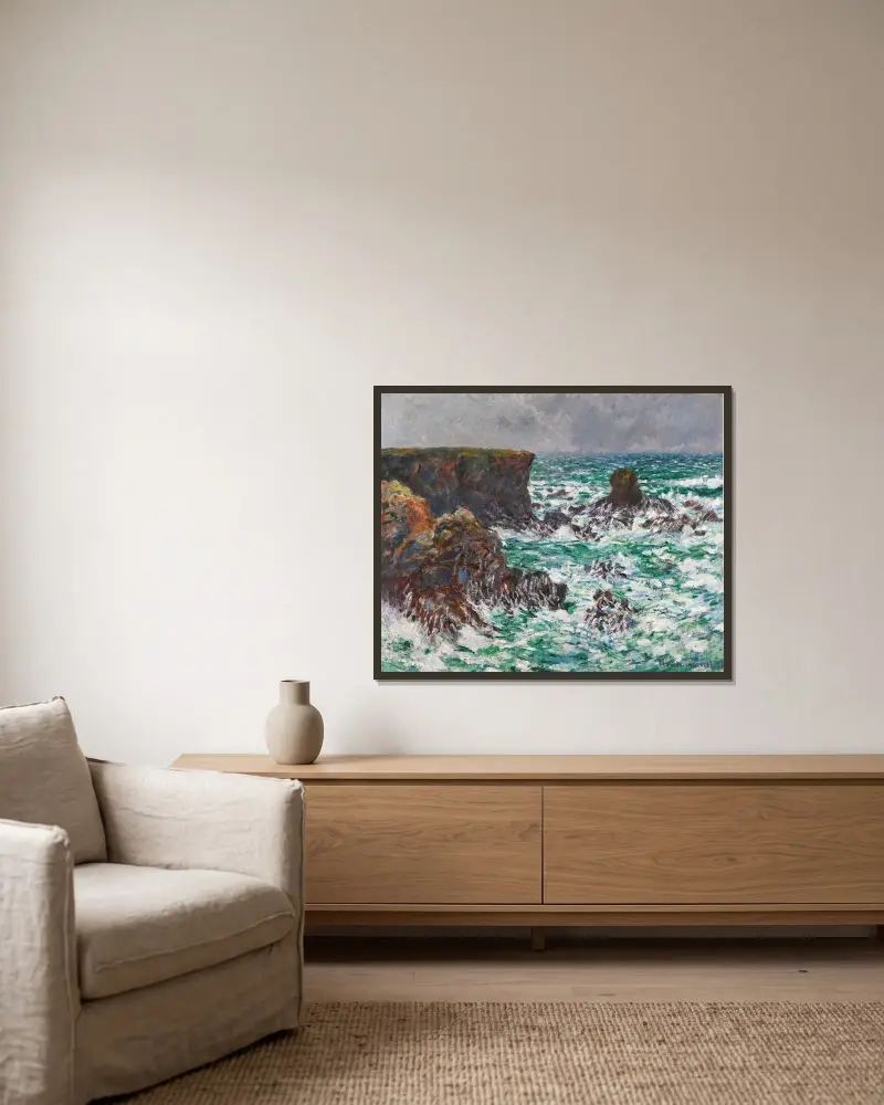 Port-Coton, Le Lion av Claude Monet inramad på en vägg