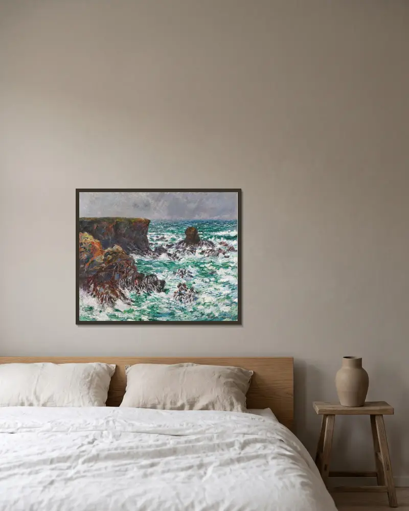 Port-Coton, Le Lion av Claude Monet inramad på en vägg