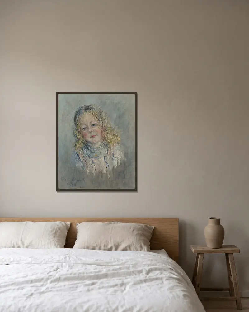 Portrait d’André Lauvray av Claude Monet inramad på en vägg