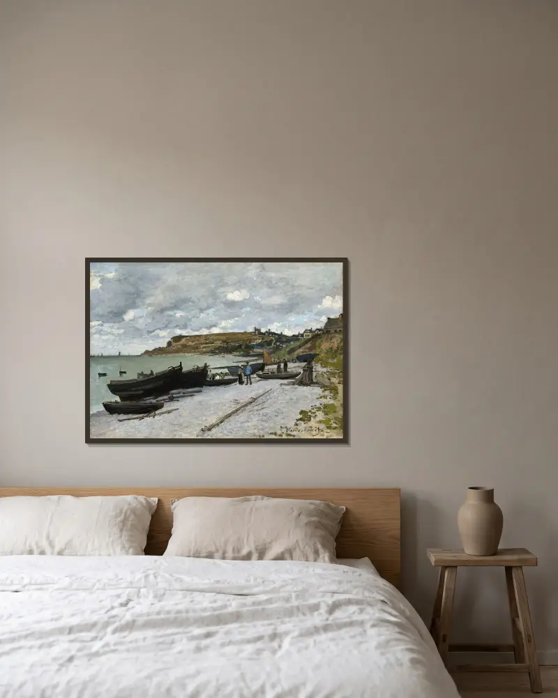 Sainte-Adresse av Claude Monet inramad på en vägg