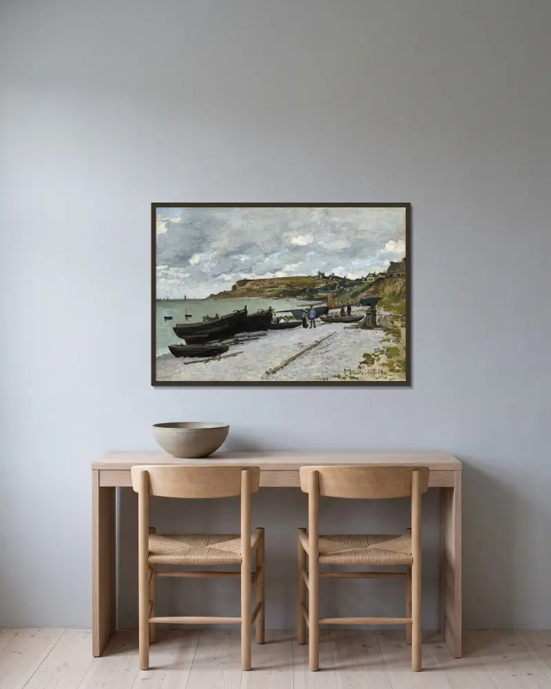 Sainte-Adresse av Claude Monet inramad på en vägg