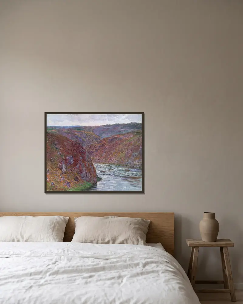 Valley of the Creuse (Gray Day) av Claude Monet inramad på en vägg