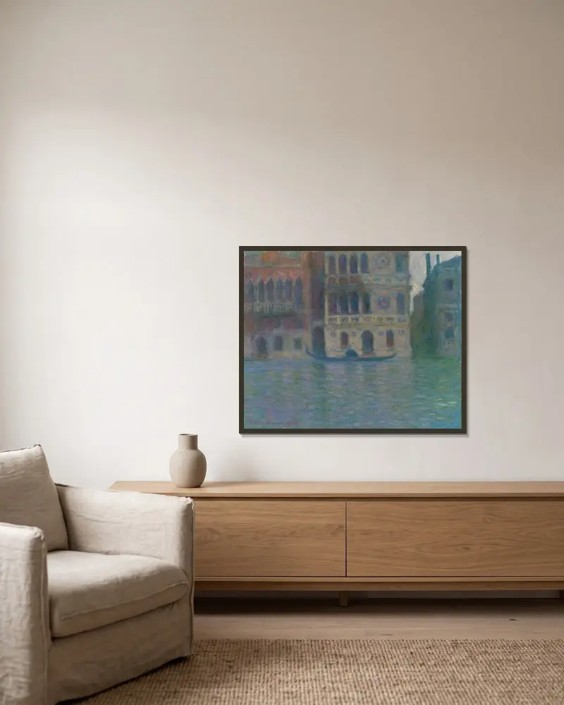 Venedig, Palazzo Dario von Claude Monet gerahmt an einer Wand