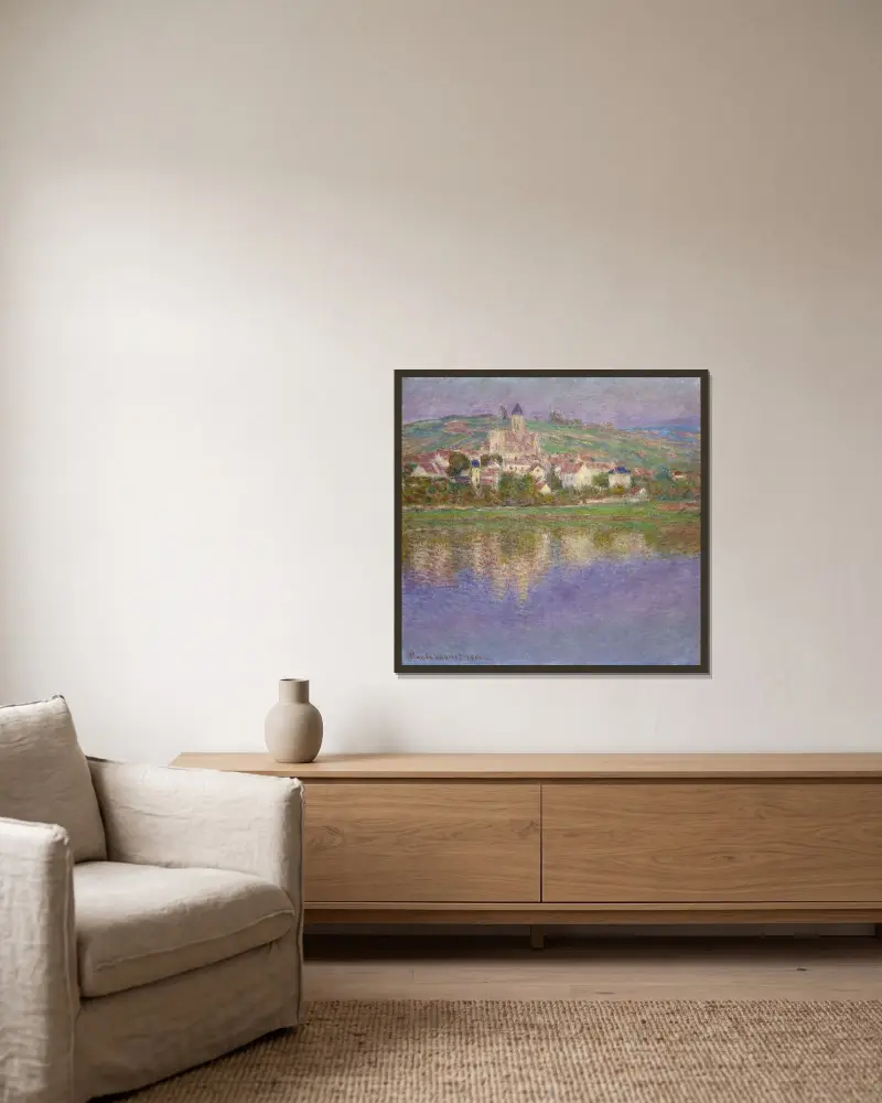 Vétheuil, 1901 – Nr. 3 von Claude Monet gerahmt an einer Wand