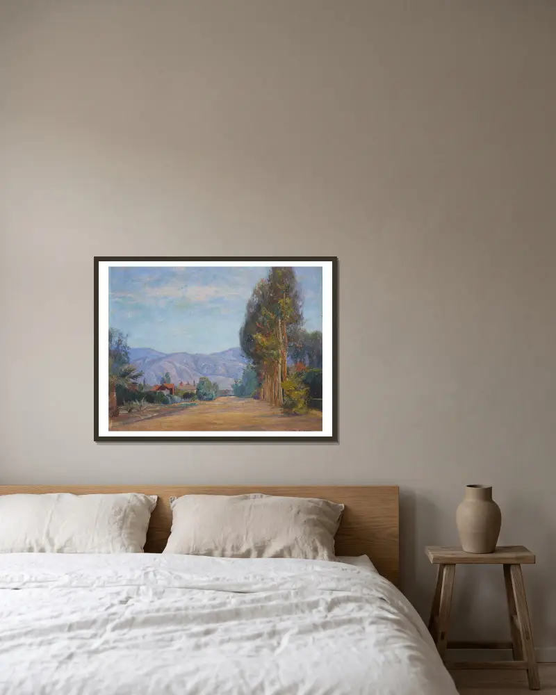 Hügel bei Redlands, Kalifornien von Theodore Clement Steele gerahmt an einer Wand