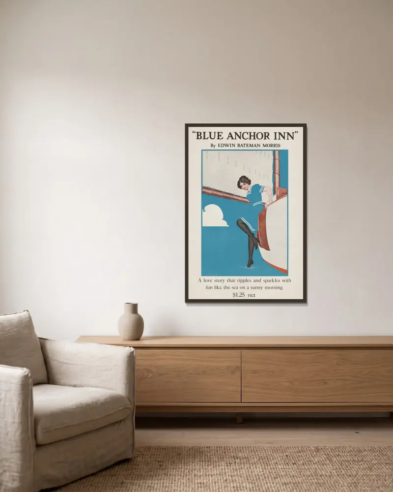 Blue Anchor Inn by Edwin Bateman Morris av Coles Phillips inramad på en vägg