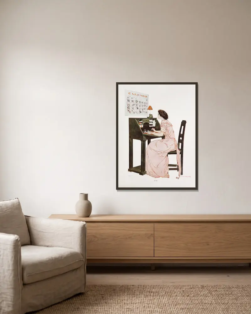 Dates av Coles Phillips inramad på en vägg