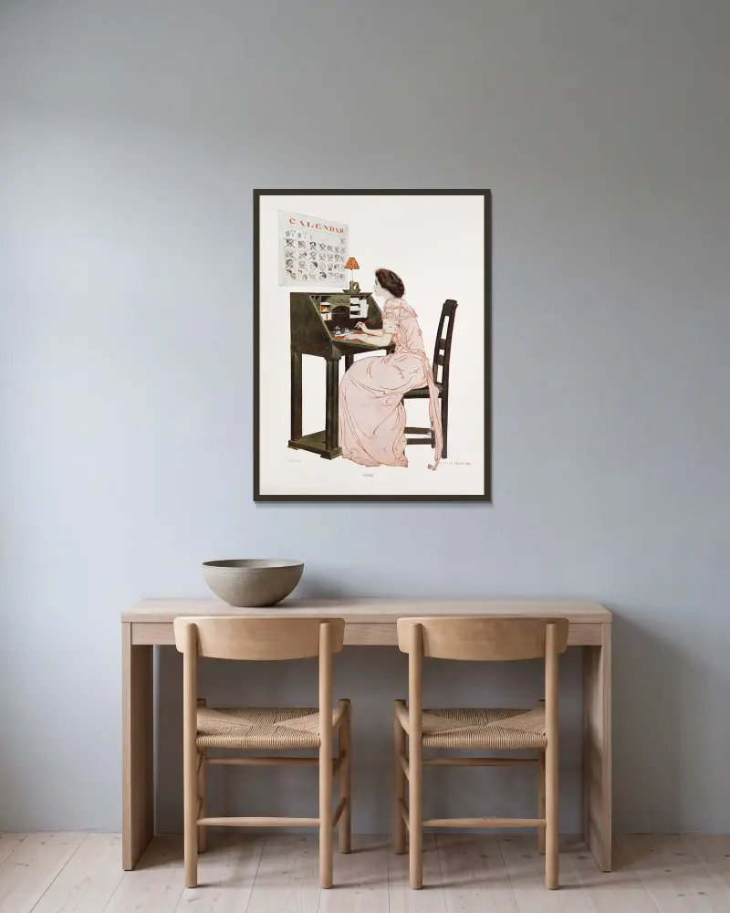Dates av Coles Phillips inramad på en vägg