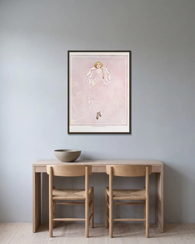 Även fältets tusenskönor av Coles Phillips inramad på en vägg