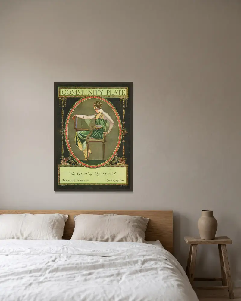 The Gift of Quality av Coles Phillips inramad på en vägg
