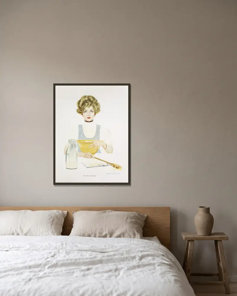 The light housekeeper av Coles Phillips inramad på en vägg