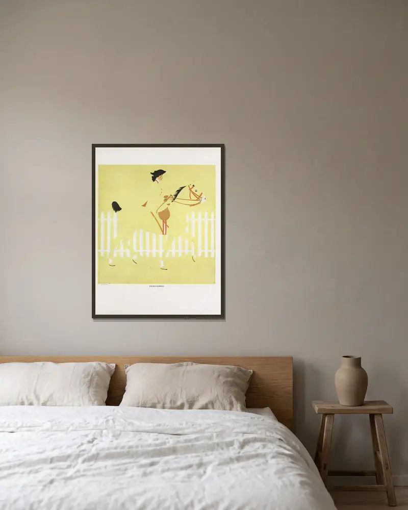 Thoroughbreds av Coles Phillips inramad på en vägg