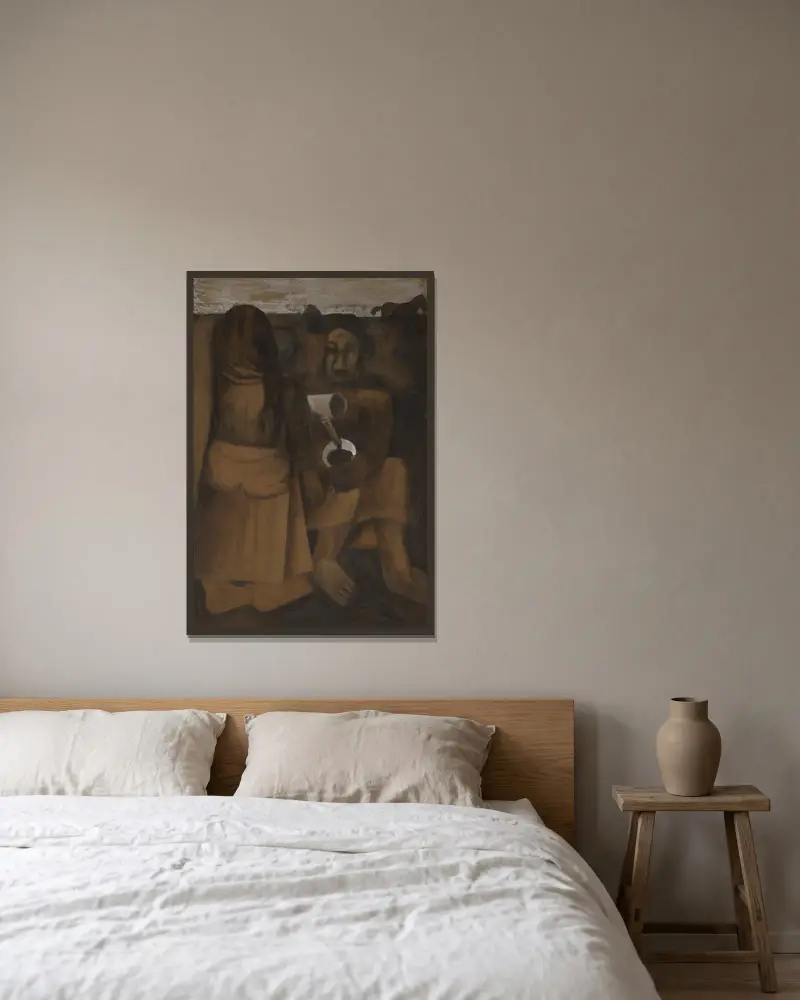Kaffeetrinker von Constant Permeke gerahmt an einer Wand