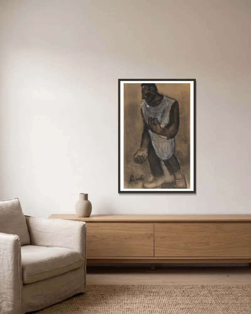 Der Sämann von Constant Permeke gerahmt an einer Wand