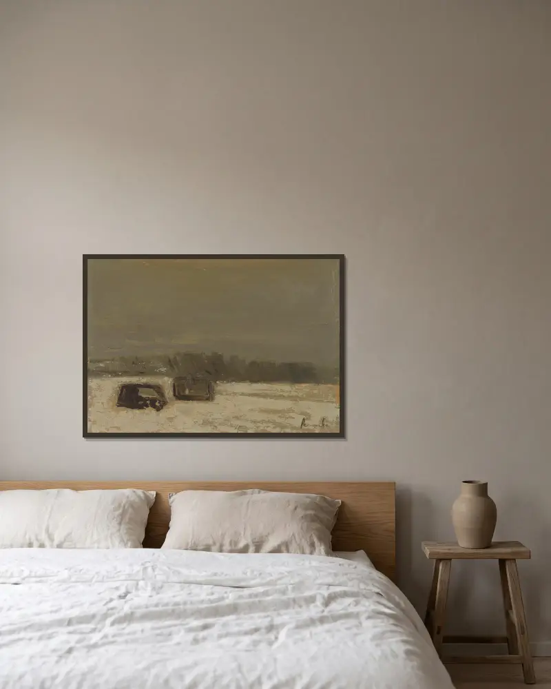 Sneeuwlandschap av Constant Permeke inramad på en vägg