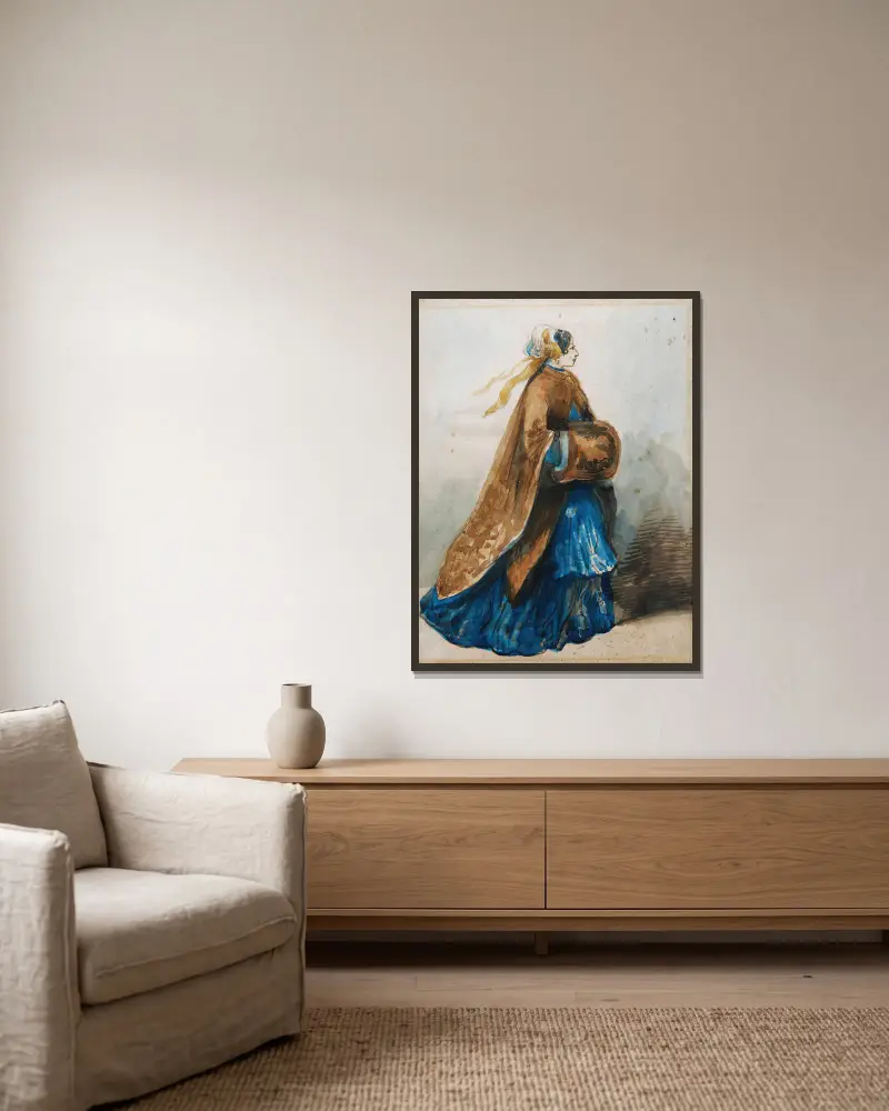 Eine elegante Dame von Constantin Guys gerahmt an einer Wand