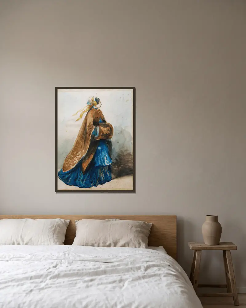 Eine elegante Dame von Constantin Guys gerahmt an einer Wand