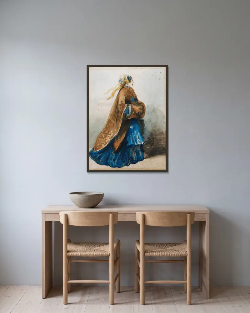 Eine elegante Dame von Constantin Guys gerahmt an einer Wand