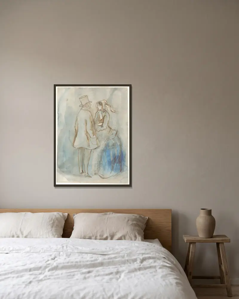 Das Paar von Constantin Guys gerahmt an einer Wand
