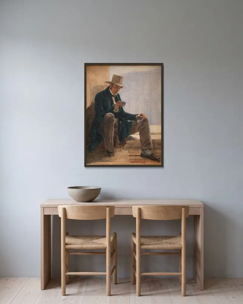 Martinus Rørbye von Constantin Hansen gerahmt an einer Wand