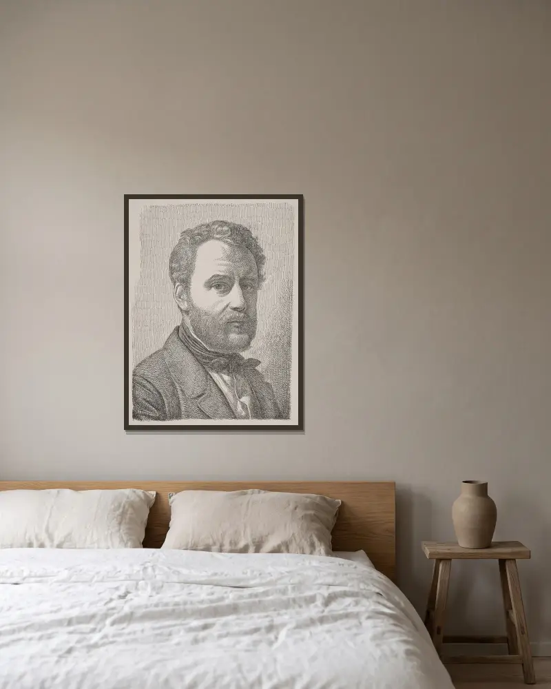 Portret Wilhelma Marstranda, 1851 – Nr. 2, Constantin Hansen w ramie na ścianie