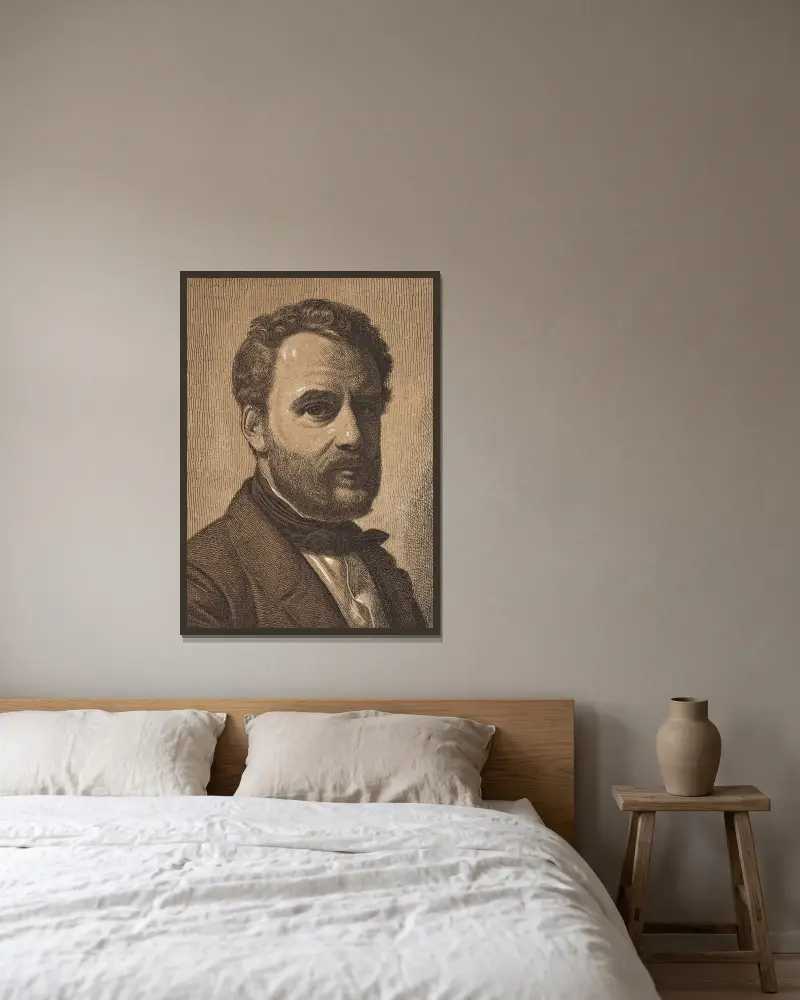 Porträt von Wilhelm Marstrand, 1851 – Nr. 1 von Constantin Hansen gerahmt an einer Wand