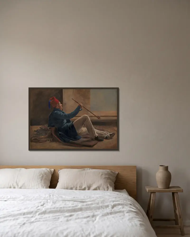 The Architect Gottlieb Bindesbøll av Constantin Hansen inramad på en vägg