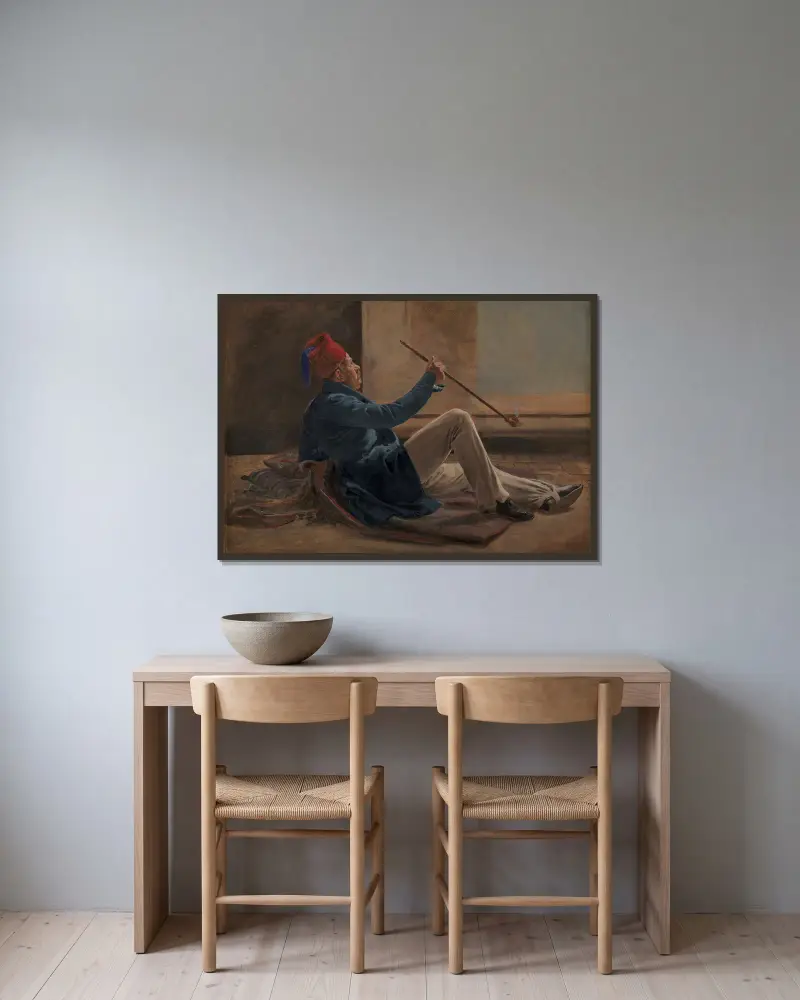 The Architect Gottlieb Bindesbøll av Constantin Hansen inramad på en vägg