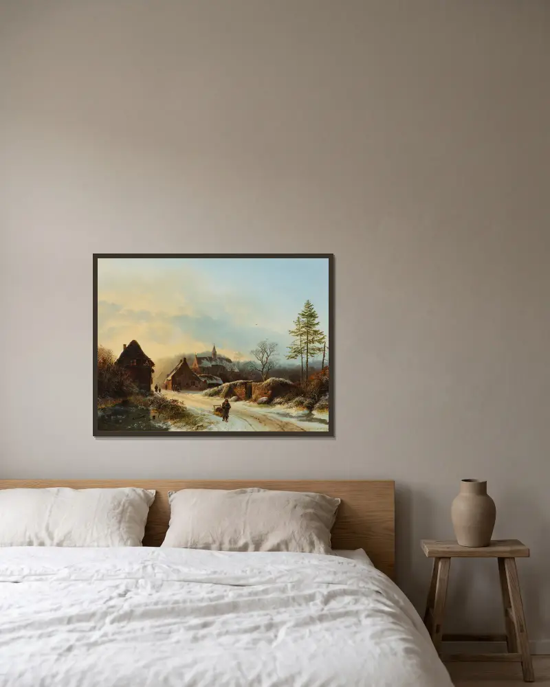 A winter’s day av Barend Cornelis Koekkoek inramad på en vägg