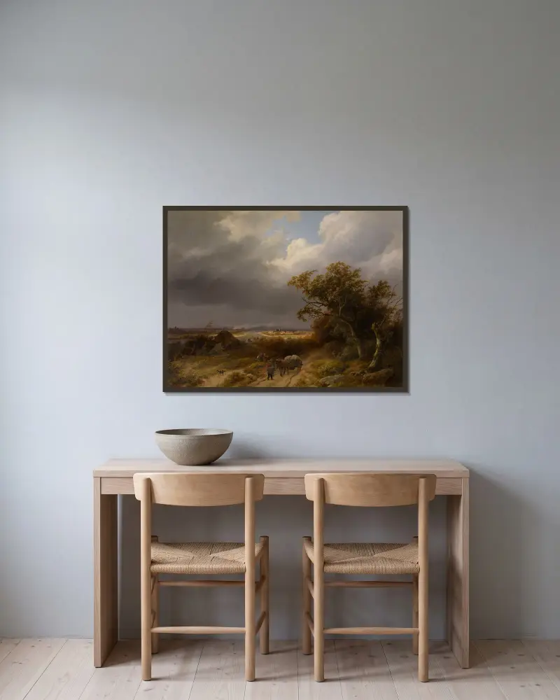 Landschaft bei Kleve von Barend Cornelis Koekkoek gerahmt an einer Wand