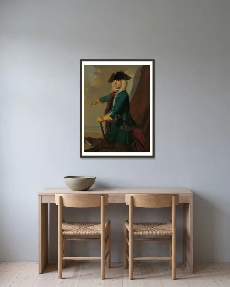 Gerrit Sichterman (1688–1730). Generalkvartermästare vid kavalleriet, överste för Oranje-Groningens infanteriregemente, kommendant i Grave av Cornelis Troost inramad på en vägg