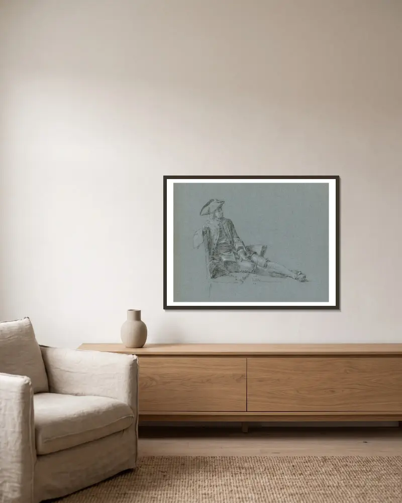 Kawaler na szezlongu, Cornelis Troost w ramie na ścianie