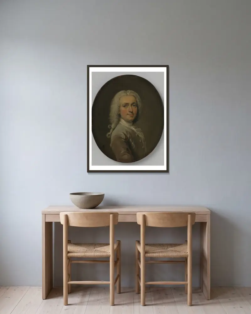 Autoportret, 1715, Cornelis Troost w ramie na ścianie