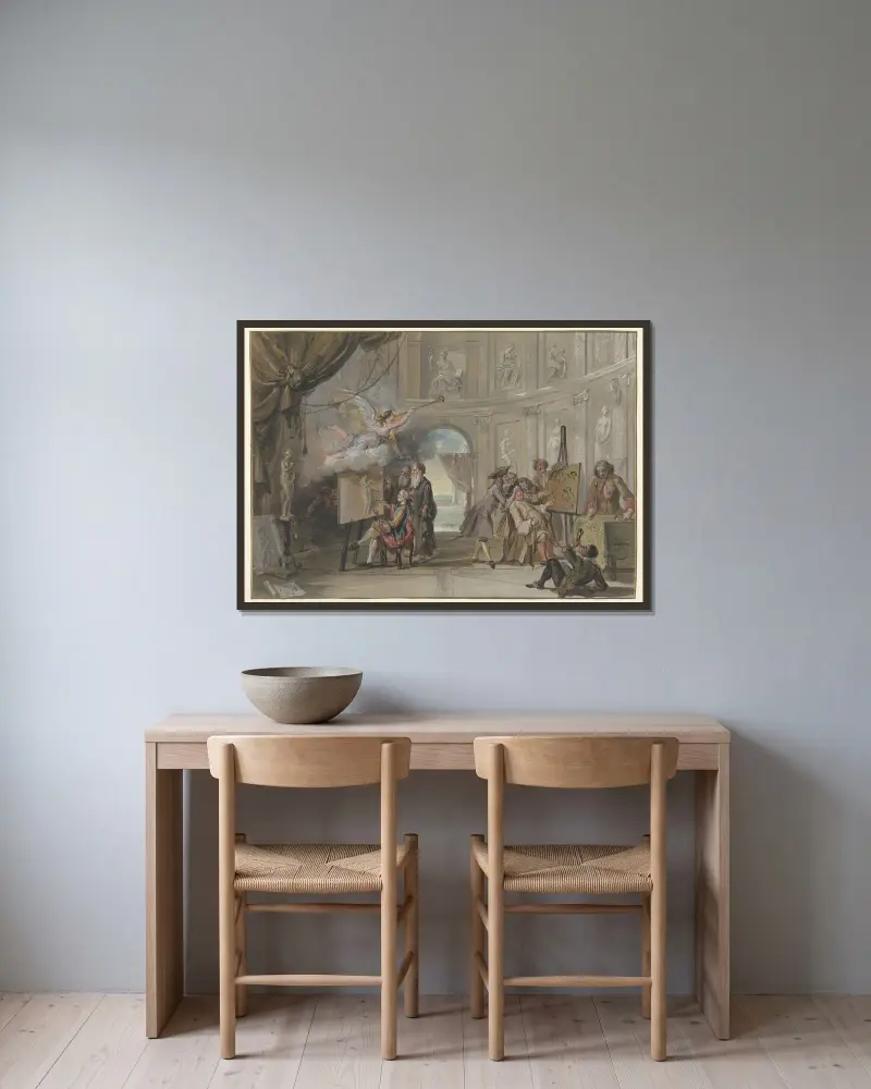 Dvojí druh umění, Cornelis Troost v rámu na stěně