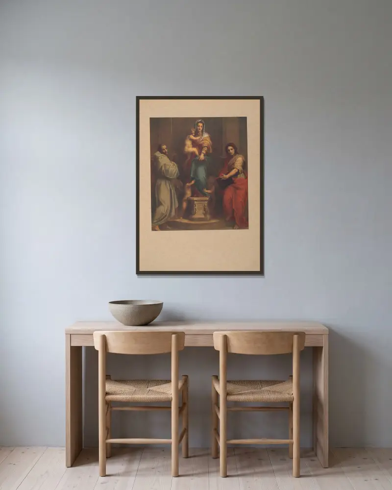 Andrea del Sarto, Madonna delle Arpie av Corrado Ricci inramad på en vägg