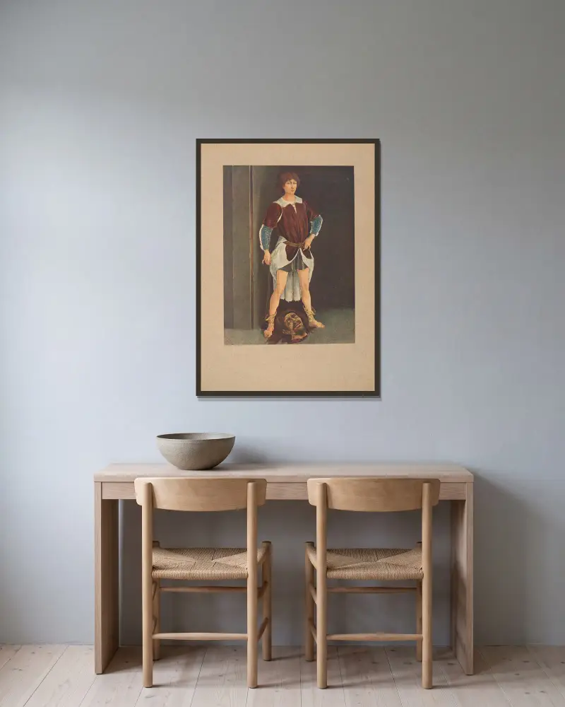 Antonio Pollaiolo, David von Corrado Ricci gerahmt an einer Wand