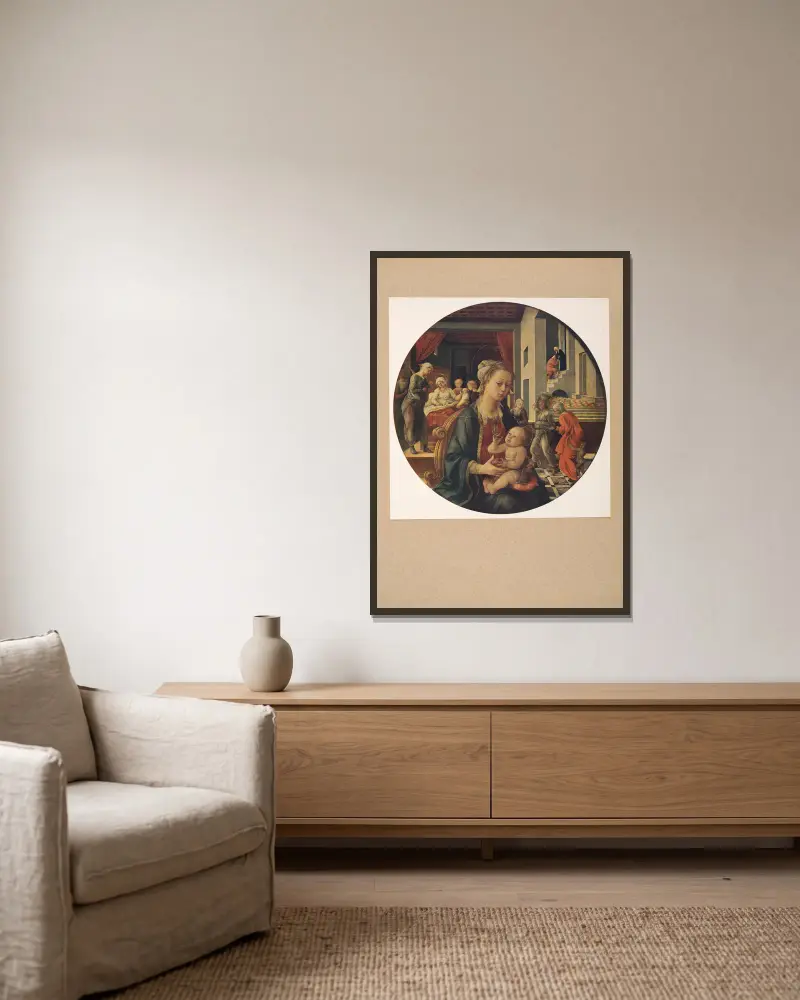 Filippo Lippi, Madonna med barnet av Corrado Ricci inramad på en vägg