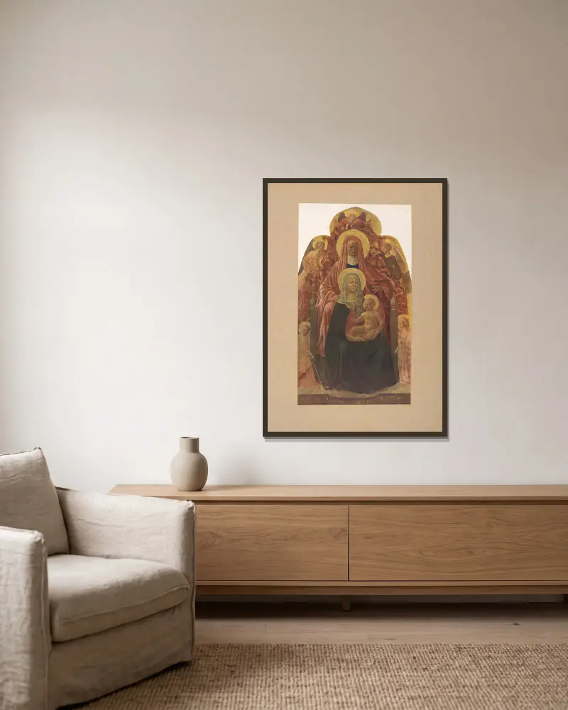 Masaccio, św. Anna, Madonna i Dzieciątko, Corrado Ricci w ramie na ścianie