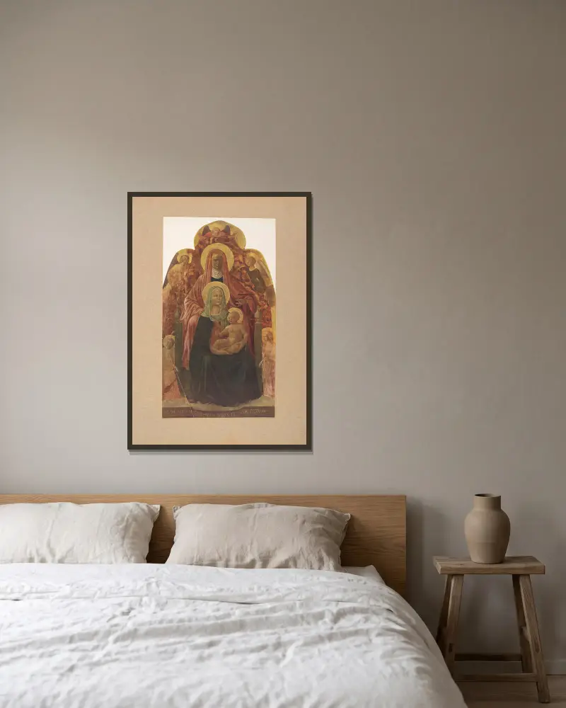 Masaccio, św. Anna, Madonna i Dzieciątko, Corrado Ricci w ramie na ścianie