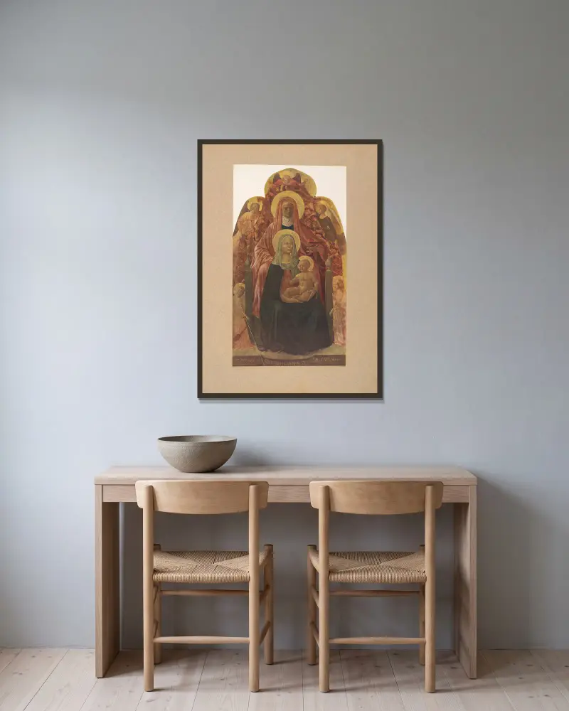 Masaccio, św. Anna, Madonna i Dzieciątko, Corrado Ricci w ramie na ścianie