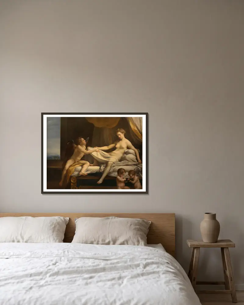 Danae von Correggio gerahmt an einer Wand