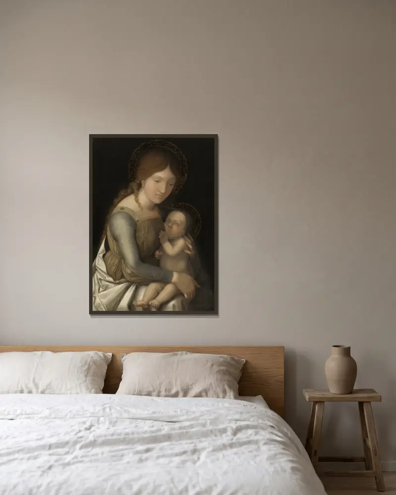 Madona s dítětem, Correggio v rámu na stěně