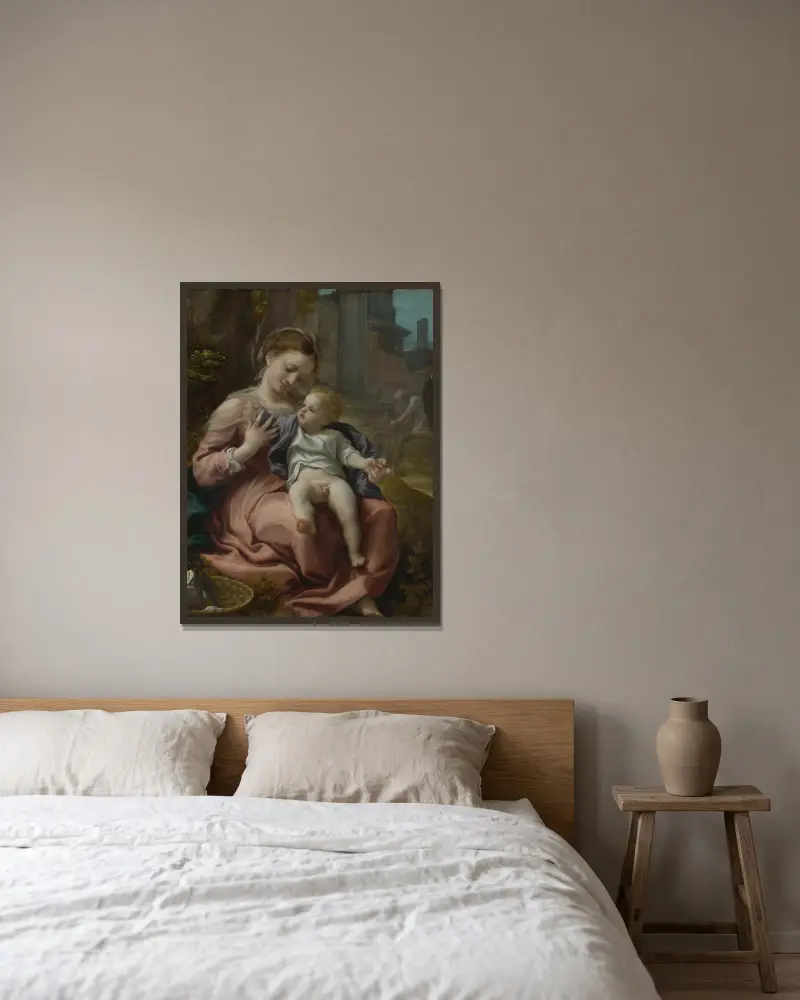 Madonna z koszykiem, Correggio w ramie na ścianie