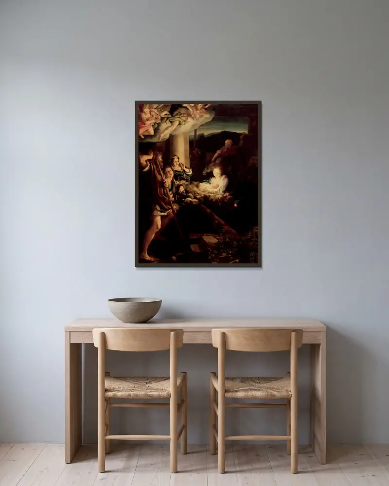 Svatá noc, Correggio v rámu na stěně