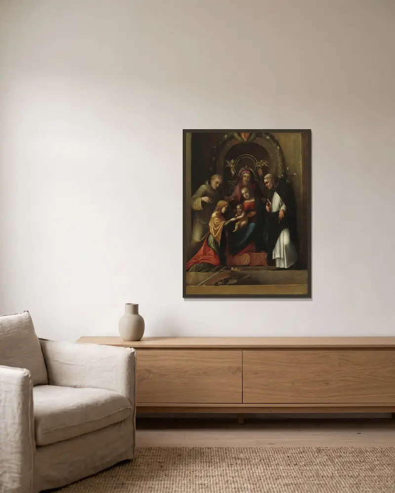 Mystické zasnoubení svaté Kateřiny, 1510 – Nr. 2, Correggio v rámu na stěně